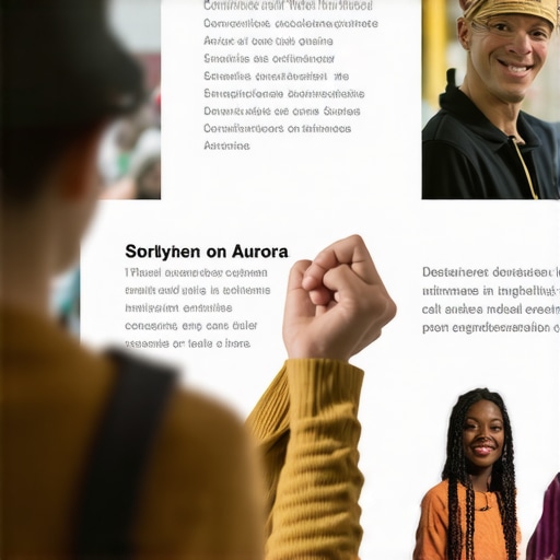 Aurora residents participating in community events and sharing stories about local businesses.