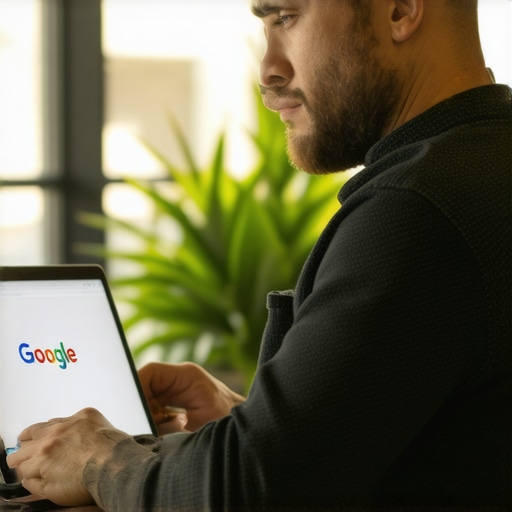 Business owner working on Google My Business profile with digital tools in Aurora Colorado.