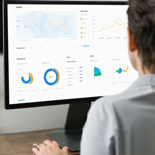 A person reviewing local SEO analytics on a laptop with charts and maps.