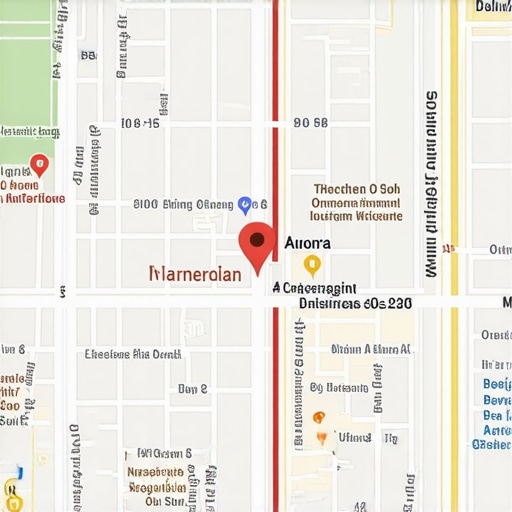 Map of Aurora, Colorado, with local business locations highlighted and Google Maps interface.