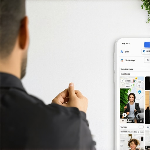 Business owner uploading photos to Google My Business listing