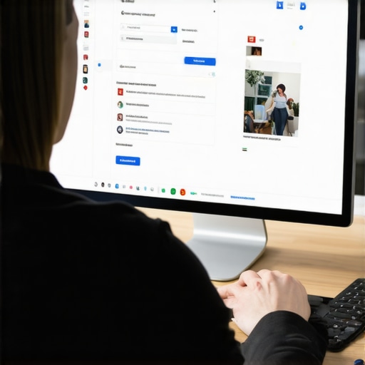 Optimizing Google My Business in Aurora Person updating and optimizing a Google My Business profile on a desktop computer.