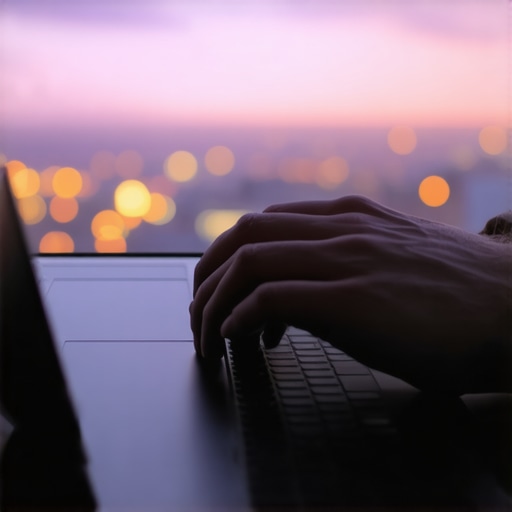 Person optimizing their Aurora business Google profile on a laptop