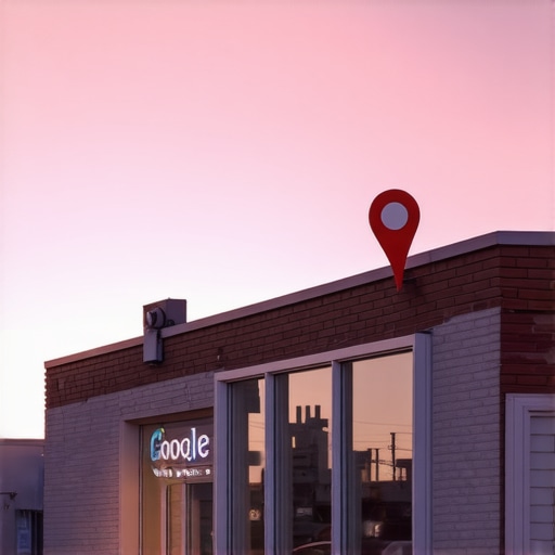 Night scene of Aurora downtown with a Google Maps pin highlighting a local shop