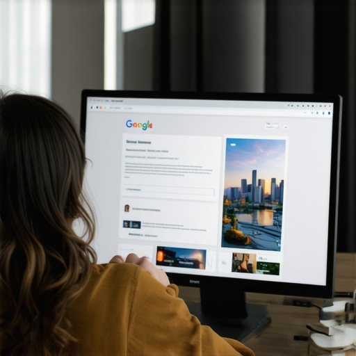 Person working on Google My Business profile on a laptop in Aurora