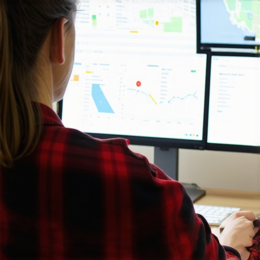 Business owner managing local SEO tools on a laptop