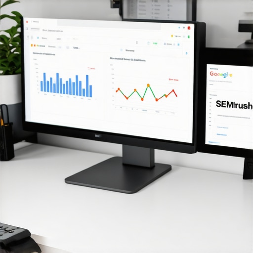 Screenshot showcasing SEO analytics dashboards on computer screens for local Aurora business management