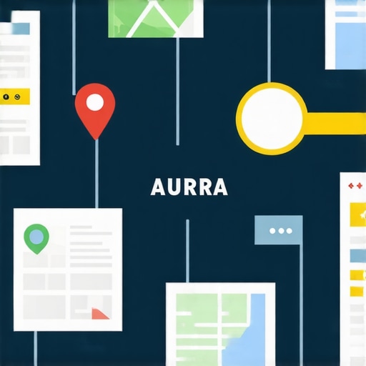 Diagram showing local SEO tactics for Aurora business visibility