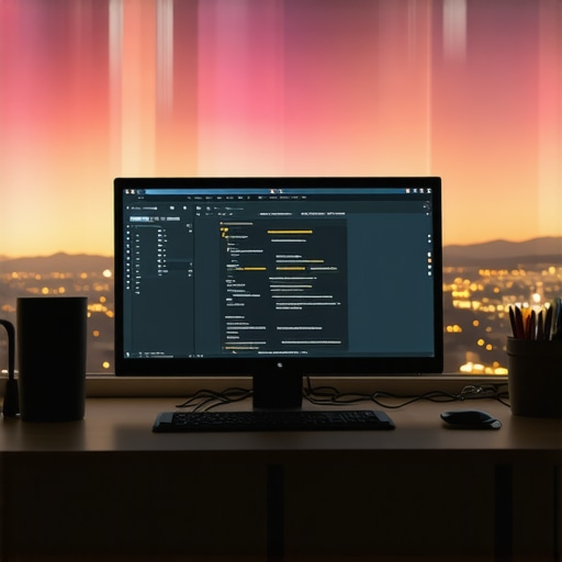 A workspace featuring SEO analytics tools and Aurora skyline.